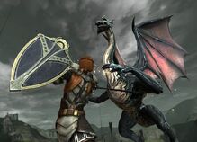 DA2 Mature Dragon in combat with Aveline