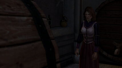 Flora drunk in the cellar