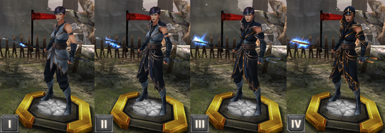 Tier evolution of a Tevinter Arcane Mage from Heroes of Dragon Age