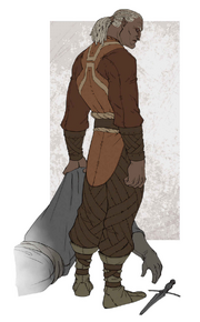 Concept art of Sten from Dragon Age: The World of Thedas Volume 2