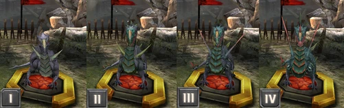 Tier progression of a Drake in Heroes of Dragon Age.