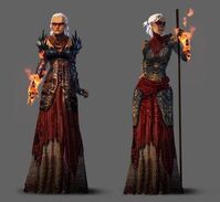 Initial concept art for Flemeth in Dragon Age: Origins