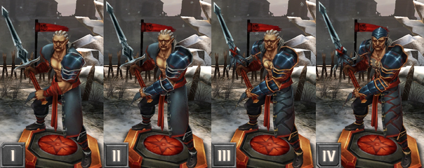 Tier progression of Sten of the Beresaad in Heroes of Dragon Age