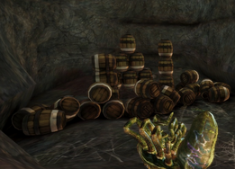 Barrels inside the caves