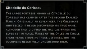 Citadelle du Corbeau Landmark Text