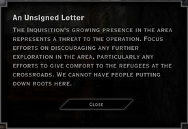 An Unsigned Letter Codex Entry (undeclared)