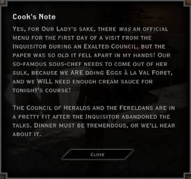 Cook's Note
