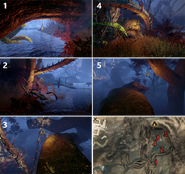 Each artifact and its location on the map