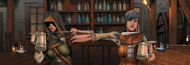 Charters und Tessas erste Begegnung in Dragon Age: Magekiller