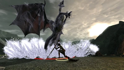 Bethany im Kampf mit einem Drachen