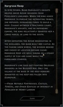 Hargrave Keep Codex Image
