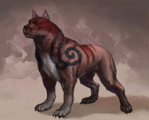 Concept art of a mabari with kaddis