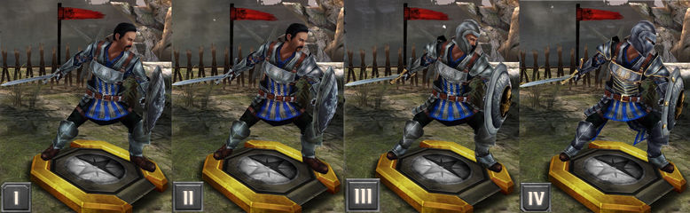 Tier progression for Stroud in Heroes of Dragon Age