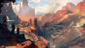 Concept art of the Adamant fortress: "The first drawings of Adamant portrayed it as more of a monastery, so that it would appear to be self-sustaining. The Wardens who are posted there would cultivate their own food, weave their own fabric, etc."[5]