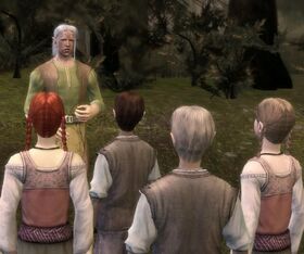 Character-Paivel teaches Dalish children