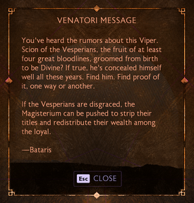 Venatori Message