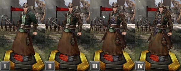 Tier progression of a Cultist Mage in Heroes of Dragon Age