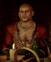 Varric Tethras during Wicked Grace scene