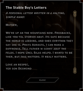 The Stable Boy's Letters (Desmond)
