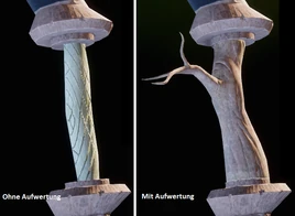 Verzierter Langbogengriff