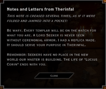 Notes and Letters from Therinfal 3