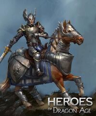 Artwork of Grey Warden Cavalry from Heroes of Dragon Age.