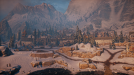 A scenic overlook of Haven in Dragon Age: Inquisition