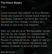 The Elven Glyphs; to Gael, from Auguste