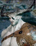 Full view of Iron Bull's horns in-game