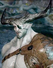 IronBullPortrait.jpg (390 KB) Full view of Iron Bull's horns in-game