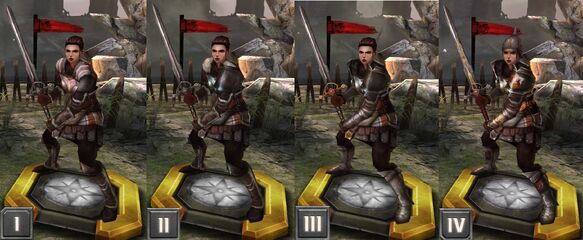 Tier evolution of Ser Cauthrien in Heroes of Dragon Age