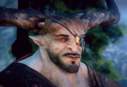 Iron Bull: A qunari warrior, mercenary leader of the Bull's Chargers and agent of the Ben-Hassrath.