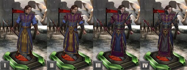 Tier progression of Jowan in Heroes of Dragon Age