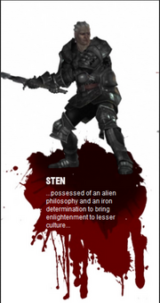 Sten blurb from Dragon Age: Origins[9]