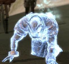 Ein Saarebas wird mit dem Stab unter Kontrolle gehalten