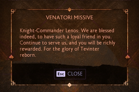 VenatoriMissiveNote