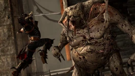 Un Cosechador con su cuerpo de golem y carne Dragon Age II