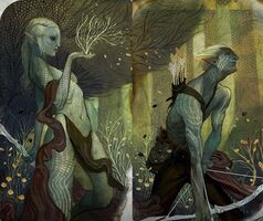 Карти таро, які зображують ельфа та ельфійку у Dragon Age: Інквізиція