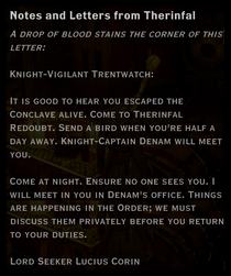 Notes and Letters from Therinfal 1
