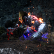 The Disciple-in-Ichor champion mid-battle