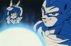 Vegeta about to shoot his energy attack