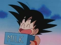 Goku delivering milk