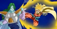 Zarbon blocks the Hero's kick