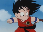 Goku on his Flying Nimbus