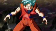 Goku getting hit by Jiren's eye lasers