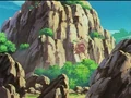 Goten's rock hits a mountain