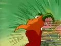 Dodoria uses an afterimage to dodge a Namekian Warrior's attack