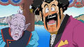 Old Kai and Mr. Satan staring at the newcomers