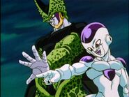 Los dos villanos más destacados de la serie Preparándose para atacar a Goku.