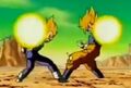 Goku and Vegeta fire a Combined Energy Wave at Meta-Cooler